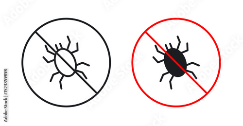 Mite in the prohibition signs graphic vectors