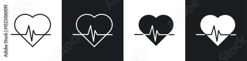 Heartbeat icons graphic vectors