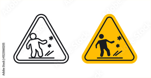 Slippery ice signs graphic vectors