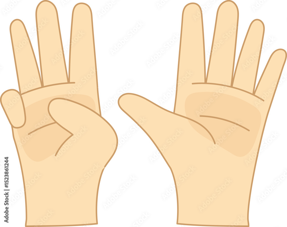 Obraz premium Number 8 Finger Hand Gestur Counting
