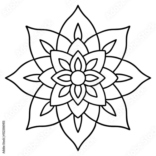 Flower Art SVG – Bold Line Floral Shape for Coloring Pages, Wall Decor, and Crafts