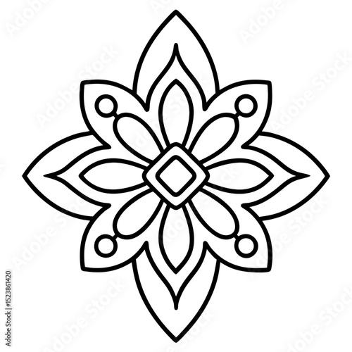 Flower Art SVG – Bold Line Floral Shape for Coloring Pages, Wall Decor, and Crafts
