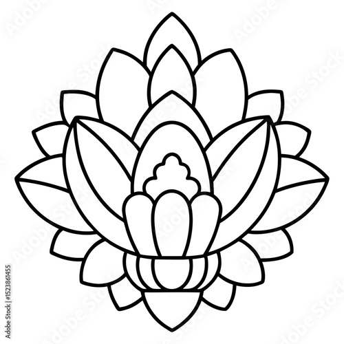 Flower Art SVG – Bold Line Floral Shape for Coloring Pages, Wall Decor, and Crafts