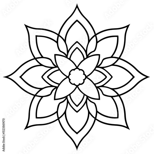 Flower Art SVG – Bold Line Floral Shape for Coloring Pages, Wall Decor, and Crafts