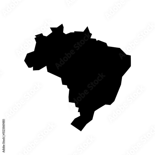 Brazil Country map for travel and presentation. Simple silhouette Brasil map. Brazilian vector illustration