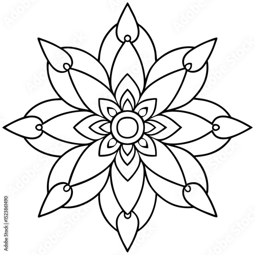 Flower Art SVG – Bold Line Floral Shape for Coloring Pages, Wall Decor, and Crafts