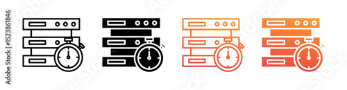 Real Time Multiple Style Icon Set Vector 