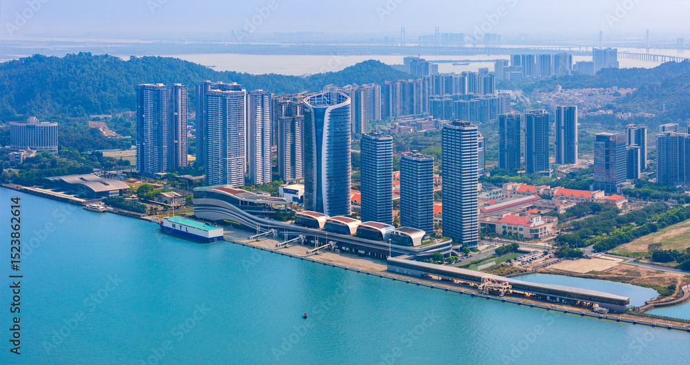 Fototapeta premium Urban Environment of Nansha International Cruise Home Port, Guangzhou, China