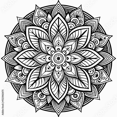Flower Art SVG – Bold Line Floral Shape for Coloring Pages, Wall Decor, and Crafts