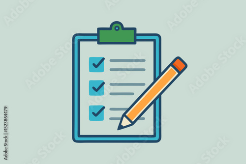 clipboard with checklist and pencil icon