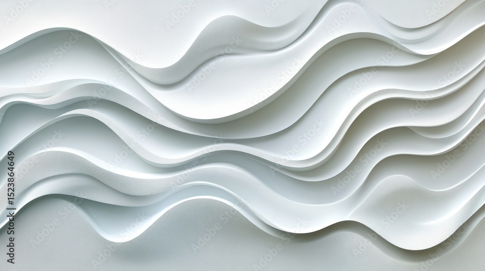 Abstract white waves flow horizontally with light and shadow gradient on surface Abstract white waves flow horizontally with light and shadow gradient on surface