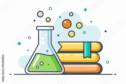 science beaker bubbles icon