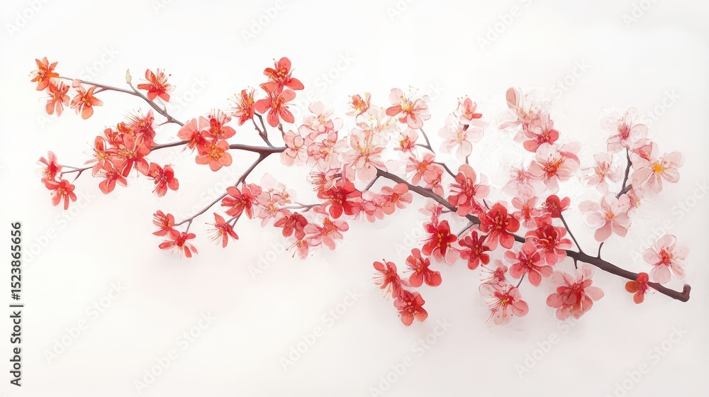 Fototapeta premium Delicate Pink Cherry Blossom Branch.