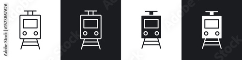 Train icons vector graphics for web designs