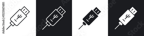 Usb icons vector graphics for web designs