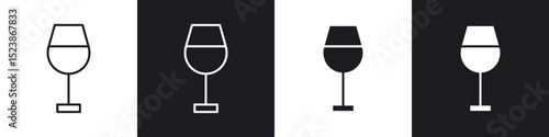 Wine glass icons vector graphics for web designs