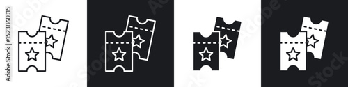 Ticket stub icons vector graphics for web designs