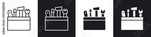 Toolbox icons vector graphics for web designs