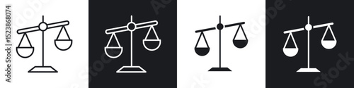 Scales icons vector graphics for web designs