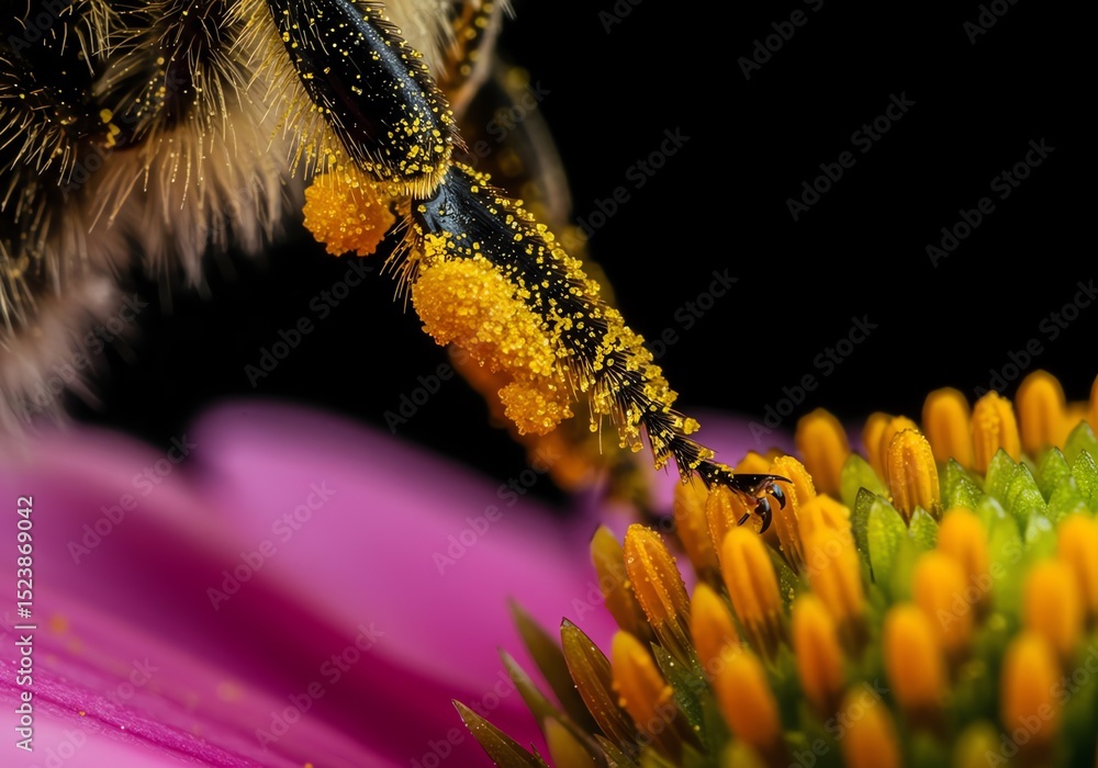 Obraz premium Bee on flower close-up
