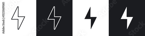 Lightning icons vector graphics for web designs