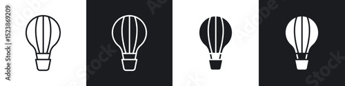 Hot air balloon icons vector graphics for web designs
