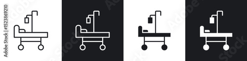 Hospital bed icons vector graphics for web designs