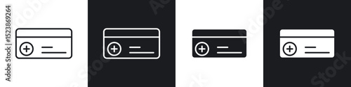 Insurance card icons vector graphics for web designs