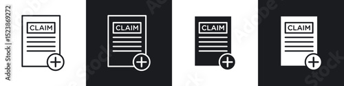 Insurance Claim icons vector graphics for web designs