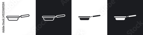 Frying pan icons vector graphics for web designs