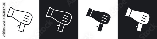 Hair dryer icons vector graphics for web designs