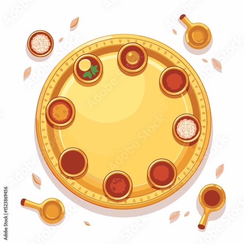 Traditional Indian prayer thali with essential offerings, festive symbolism