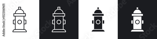Fire hydrant icons vector graphics for web designs