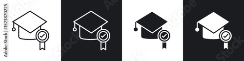 Degree icons vector graphics for web designs
