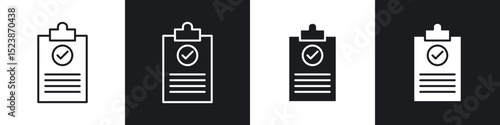 Clipboard check icons vector graphics for web designs