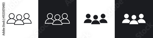 Collaboration icons vector graphics for web designs