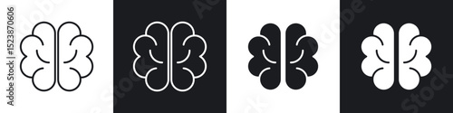 Brain icons vector graphics for web designs