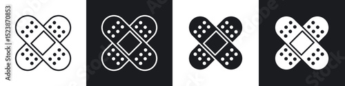 Band aid icons vector graphics for web designs