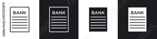Bank statement icons vector graphics for web designs