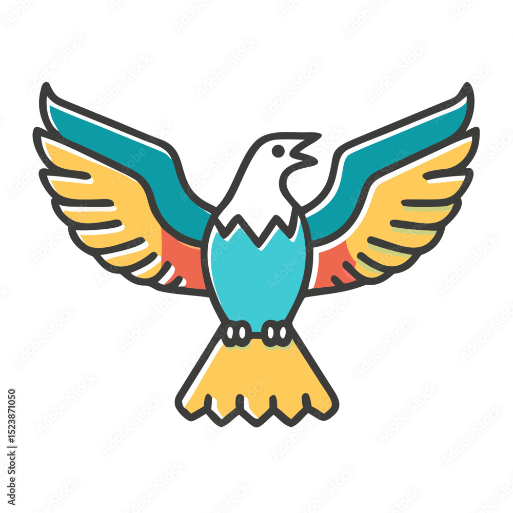 Fototapeta premium eagle color line icon design