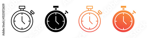 Time Multiple Style Icon Set Vector 