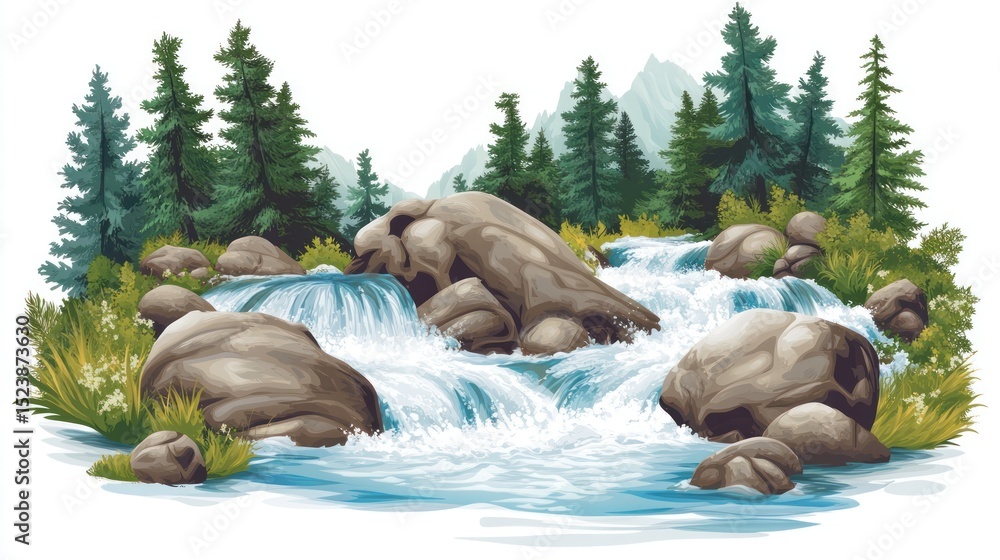 Fototapeta premium Mountain stream scene