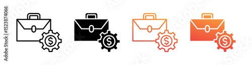 Business Management Multiple Style Icon Set Vector 