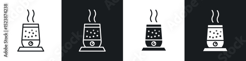 Humidifier icons in solid and stroke graphics