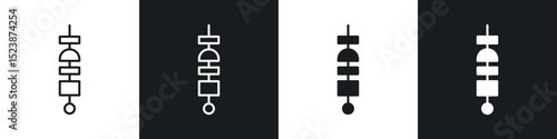 Kebab icons in solid and stroke graphics