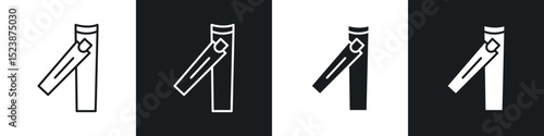 Nail clippers icons in solid and stroke graphics