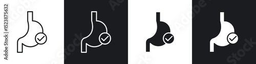 Good digestion icons in solid and stroke graphics