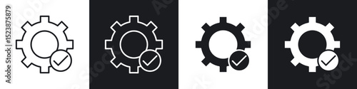 Execution icons in solid and stroke graphics