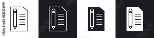 Declarations icons in solid and stroke graphics