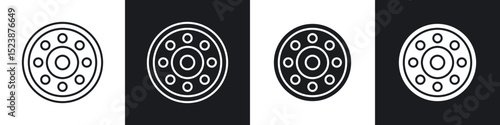 Car bearing icons in solid and stroke graphics